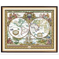 Find deals on products in needlework on amazon. Old World Map Cross Stitch Kits Painting Home Decor Embroidery Cross Set Diy Set Dmc Cross Stitch Fabric Needlework Chinese Counted Cross Stitch Patterns 11ct Printed On Canvas Joy Sunday Wish