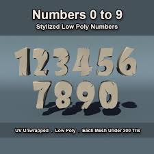 Low Poly Numbers In 2020 Low Poly 3d Models Low Poly Poly