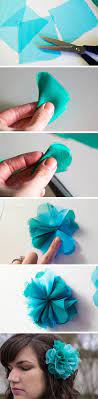 Diy Pom Pom Hair Clip Diy Hair Accessories Making Hair Bows Fabric Flowers