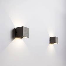 Square Led Wall Light Designers Style Energy Efficient Cement Wall Sconce For Balcony Beautifulhalo Com Led Wall Lights Wall Lights Sconces