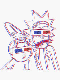 The serum backfires & rick's attempt to fix things creates cronenberg inspired monsters. Rick And Morty 3d Glasses Sticker By Vicious Designs In 2021 Rick Und Morty Tattoo Strichzeichnung Kunst Rick Und Morty