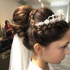 Shop first communion veils, boys. Lacole Salon Repost Hairbylisa Sab With Get Repost First Holy Communion God Bless This Beauty Littlegirlhairstyles Updo Braids Seaford Facebook