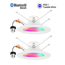 Led strip lights 16.4ft rgb led room lights 5050 led tape lights color changing. Mustwin Smart Retrofit Led Recessed Lighting 6 Inch Led Downlight Bluetooth Mesh Led Can Lights Color Changing Voice Control Via Alexa Dimmable Rgbcw 15w 2 Pack Hub Needed Buy Online In Botswana At