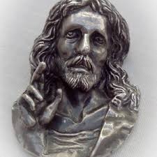 Jesus Christ Medal Sterling Fish Vintage Catholic Gift