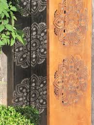 Edelrost Sichtschutz Paravent Mandala Tuin