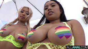 Two big titty teens put their booties to the test in this naughty anal fuck  fest - XNXX.COM