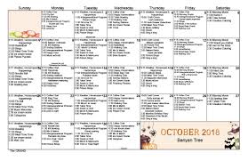 October 2018 Memory Care Activity Calendar Senior Living Activities Memory Care Activities Nursing Home Activities