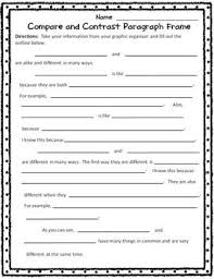 Compare And Contrast Paragraph Frame With Venn Diagram And Rubric Compare And Contrast Informational Writing Writing Rubric