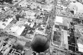 sinkhole swallows intersection; agatha