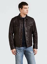 New Levi S Size Medium Mens Genuine Buffalo Leather Button Up Trucker Jacket Levis Biker Casual Leather Jacket Men Leather Jacket Mens Outfits