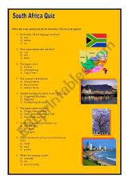 Displaying 22 questions associated with risk. South Africa Quiz Esl Worksheet By Emiliafachada F