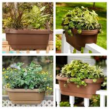 Railing planters turn your porch or deck into a garden! Bloem Deck Balcony Rail Planter 24 Charcoal Gray 24 Overstock 30787802