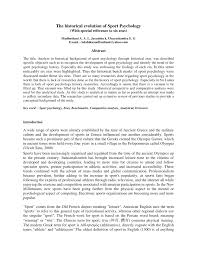 Pdf The Historical Evolution Of Sport Psychology With Special Reference To Six Eras