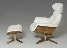 divani casa charles mid century white leather reclining chair w ottoman recliner with ottoman leather recliner chair chair