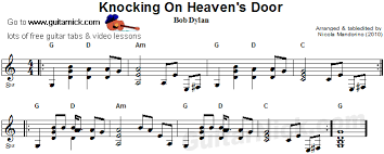 G (½) d (½) c. Knocking On Heaven S Door Acoustic Guitar Tab Guitarnick Com