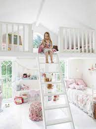 Always Loved The Split Level Idea Thought A Bed Up Top Would Work Best Till Now Keeping The Toys Out O Childrens Bedrooms Kids Room Design Pink Room Design