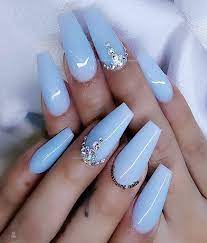Pin By Dalanie Stolleis On Nails Blue Gel Nails Blue Acrylic Nails Blue Coffin Nails