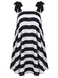 Black And White Summer Dress Tie Shoulder Strap Dress White And Black Clothes Black White Summer Dresses Fashion