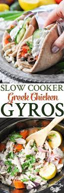 Slow Cooker Greek Chicken Gyros Healthy Recipes Healthy Dinner Recipes Crock Pot Recipes Chicken Recipes Easy Dinne Recipes Pot Recipes Cooker Recipes