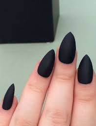 Matte Black Acrylic Nails Coffin A Set Of 20 Hand Painted Matte Black Stiletto Fake Nails They Come In 10 Different Sizes 2 Of Each Black Stiletto Nails Matte Black Nails Black Acrylic Nails