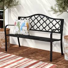 Tear drop outdoor hanging hammock wicker swing chair egg shape. Metal Patio Benches On Sale Now Wayfair