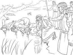 Gideon Selects His Army Of 300 Men Coloring Page Free Printable Coloring Pages Sunday School Coloring Pages Gideon Bible Bible Coloring Pages