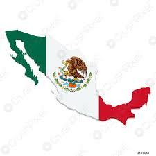 Large detailed map of mexico with cities and towns. Karte Von Mexiko Mit Fahne Auf Weissem Grund Stock Vektorgrafi Crushpixel