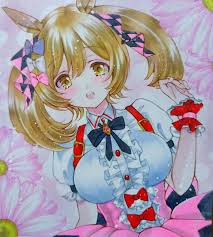 エイシンフラッシュ 彼シャツ ベッド ウマ娘〕色紙 同人 オリジナル 手描きイラスト 女の子 illustration