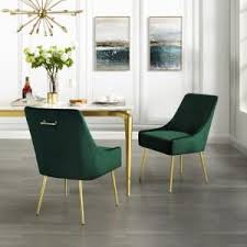 Inspired Home Capelli Emerald Gold Velvet Metal Leg Armless Dining Chair Set Of 2 Ad91 02em2 Hd The Home Depot In 2020 Dining Chairs Metal Leg Dining Chair Velvet Dining Chairs
