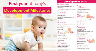 1 Year Baby Monthly Development Chart Or Milestone