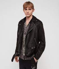 Allsaints Us Mens Manor Leather Biker Jacket Black Veste En Cuir Biker Jacket Veste