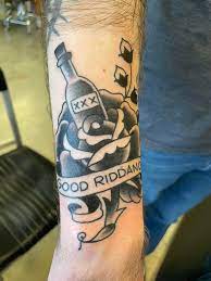 We offer group and military discounts. Good Riddance Tattoo Done By Robin At Bulldog Tattoo Parlor Olympia Washington Tattoo