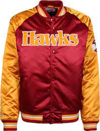 Select category atlanta hawks boston celtics brooklyn nets charlotte hornets chicago bulls cleveland cavaliers dallas mavericks denver. Mitchell Ness Atlanta Hawks Nba Hwc Tough Season Satin Jacket Bomber College Jacke Amazon De Bekleidung
