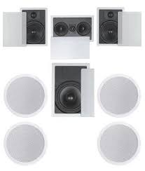 The speaker is paintable and compatible with any home audio receiver or amp with raw speaker wire outputs. 7 1 Home Theater Flush Inwall Ceiling Speaker Package Two Inwall 6 5 2 Way Speakers One Inwall Dual 5 25 2 Way Center Speaker Four Ceiling 6 5 2 Way Speakers And One 8 Inwall Subwoofer Buy Online In