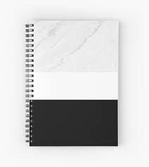 Black And White Marble Composition Notebooks Marble Black White Color Block Modern Geometry Spiral Notebook By By Jwp Cute Notebooks For School School Notebooks Cute School Supplies