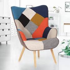 Fauteuil en tissu de patchwork multicolore. Fauteuil Patchwork Soldes Des Le 30 Juin Cdiscount Maison