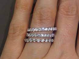 Floating Diamond Band Vs Standard Bands Shared Prong Wedding Band Pave Wedding Bands Eternity Bands