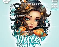 Pisces Girl Zodiac PNG File