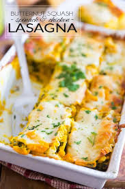 Oven Roasted Butternut Squash Lasagna With Spinach And Chicken Recipe Butternut Squash Lasagna Butternut Squash Lasagna Recipe Oven Roasted Butternut Squash