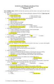 If you know, you know. Introduction To The Philosophy Of The Human Person Summative Test Docsity