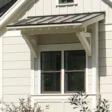 Shed Roof Over The Window On A Farmhouse Style House Project Small House Farmhouse Style House House Awnings House Exterior