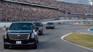 President trump visited the nascar daytona 500 in what appeared to be a campaign event as he seeks reelection in 2020. Donald Trump Takes The Beast Around Daytona 500 Track Youtube
