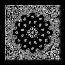 Black And White Paisley Bandana American Made Black Western Paisley Bandana Single Piece 22x22 Bandana Design Bandana Paisley