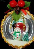 The miniature figurine set includes: Christmas Plastic Clam Shell Snowman Diorama Ornament Ebay