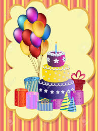 24in wide x 37in tall. Happy Birthday Cake Balloon And Present Illustration Royalty Free Cliparts Vectors And Stock Illustration Image 36349060