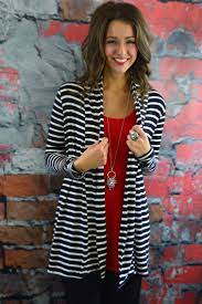 Black White Striped Cardigan Affordable Boutique Clothing Boutique Style Outfits Stripe Cardigan Outfit