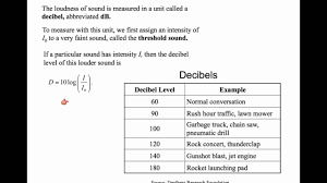 using logarithm to find decibels