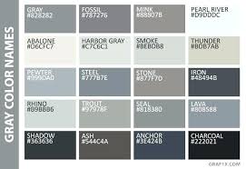 Gray Shades Image Result For Of Colours And Their Names In