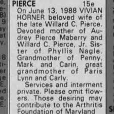 Obituary for VIVIAN PIERCE