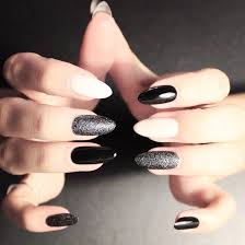 Acrylic Black And Gray Nails Black Gray Long Nails Nail Nail Art Black Nail Designs Long White Nails Long Nails